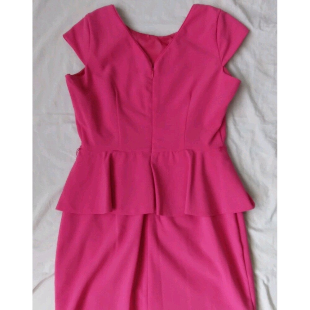 Worthington Pink Peplum Dress Pink Sleeveless Barbie Womens Size 6P - Picture 7 of 9